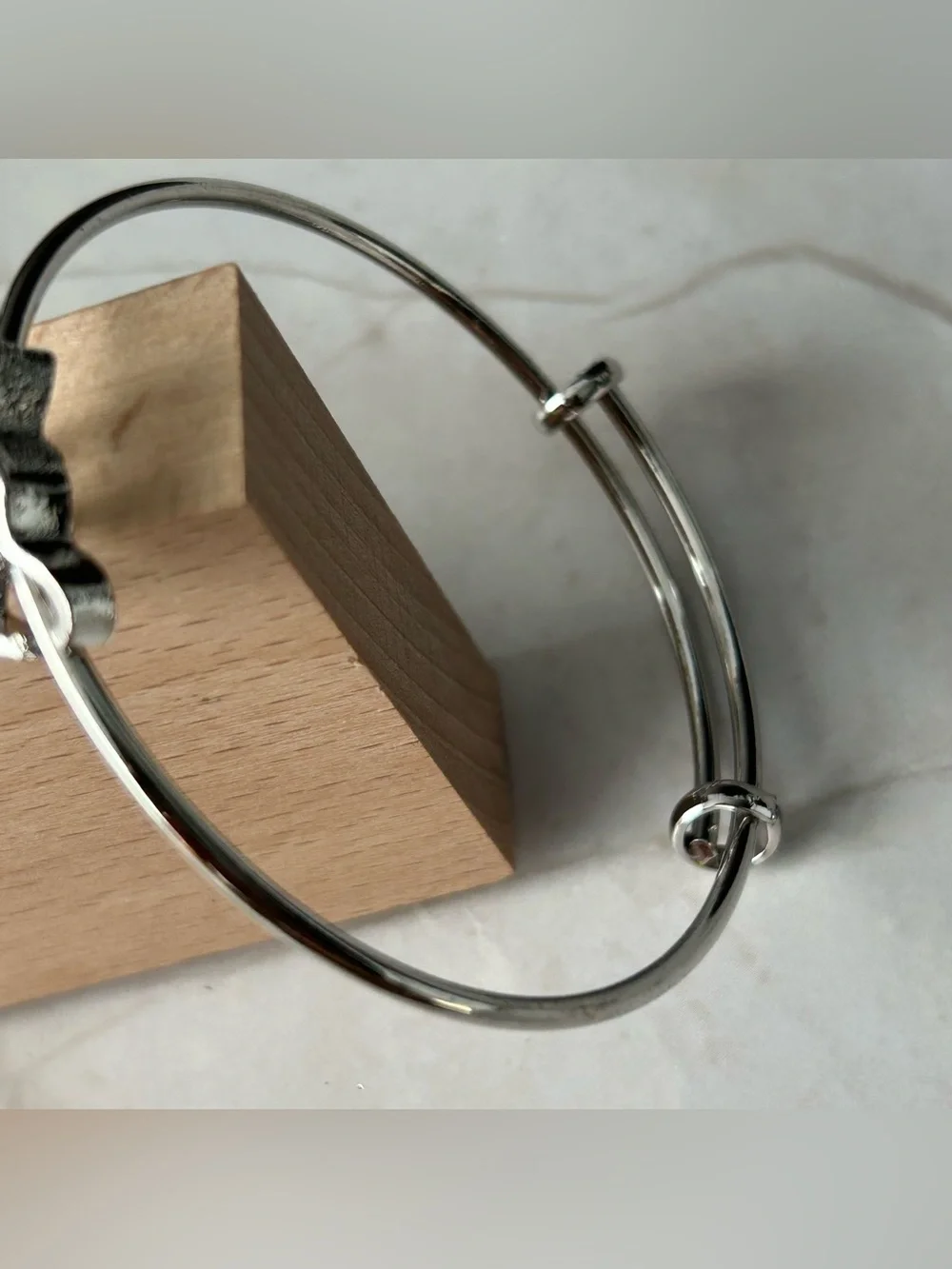 Silver Hearts Adjustable Bangle Bracelet